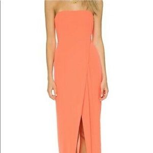 BCBG JESSE LIPSTICK RED STRAPLESS GOWN